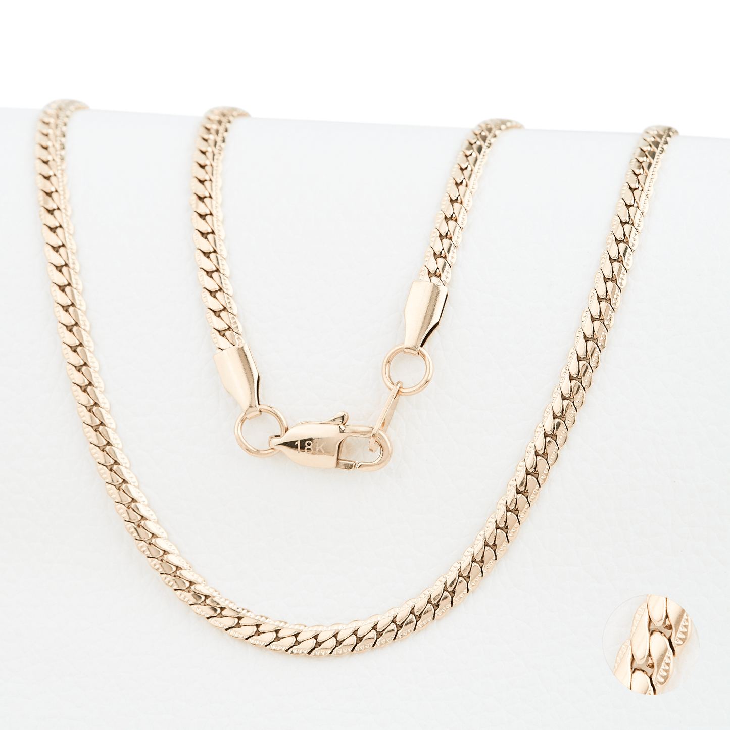 Cadena Serpiente Grabada Oro Laminado 18k